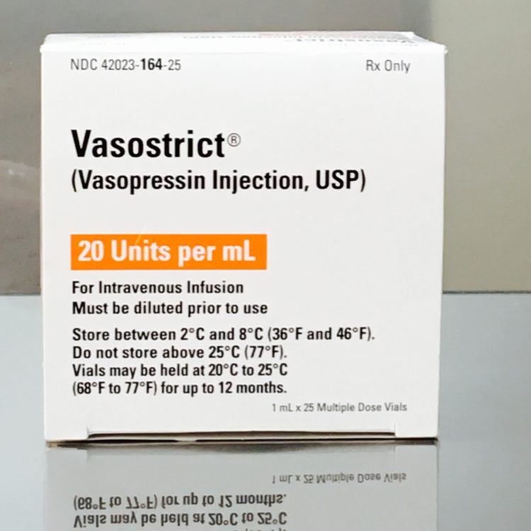 Vasopressin 20 units per mL injection for dogs and cats.